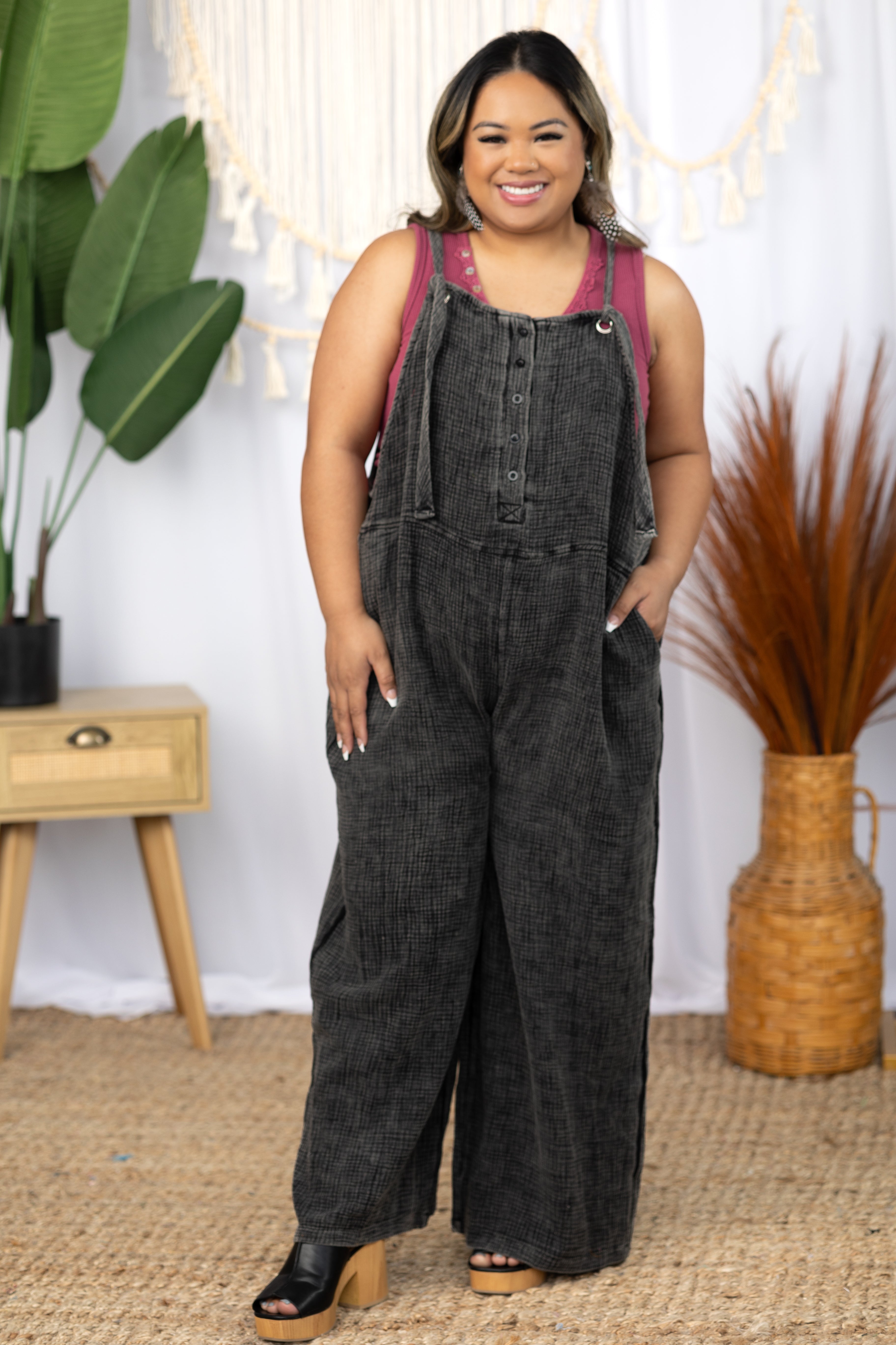 We're Jammin' Mineral Washed Overalls