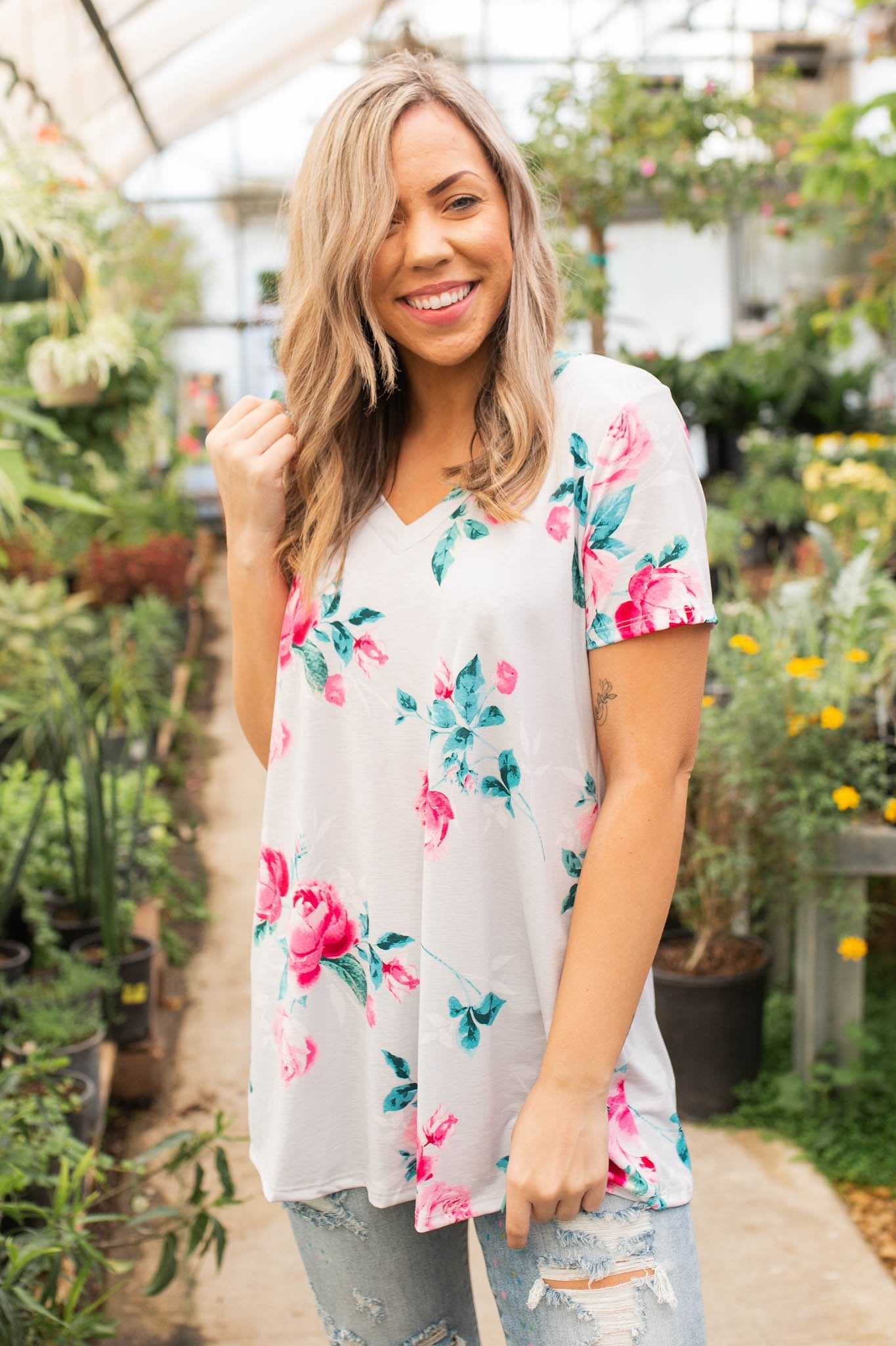 Blissful Floral Short Sleeve Top