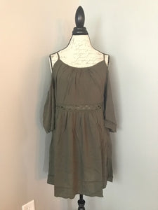 MEDIUM Olive Cold Shoulder Dress