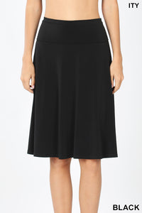 Black A-Line Flared Skirt
