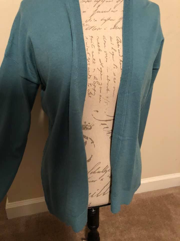 LARGE Dusty Teal Cardigan
