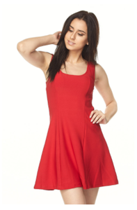 Red Scuba Flaire Dress