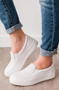 Slip Into Style Slip On Sneakers - White